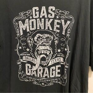 Gas Monkey Garage Mens Graphic Tee T Shirt 2XL 50” Black & White Distressed